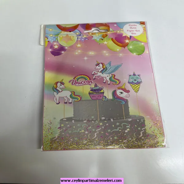 Unicorn Temalı Pasta Süsü